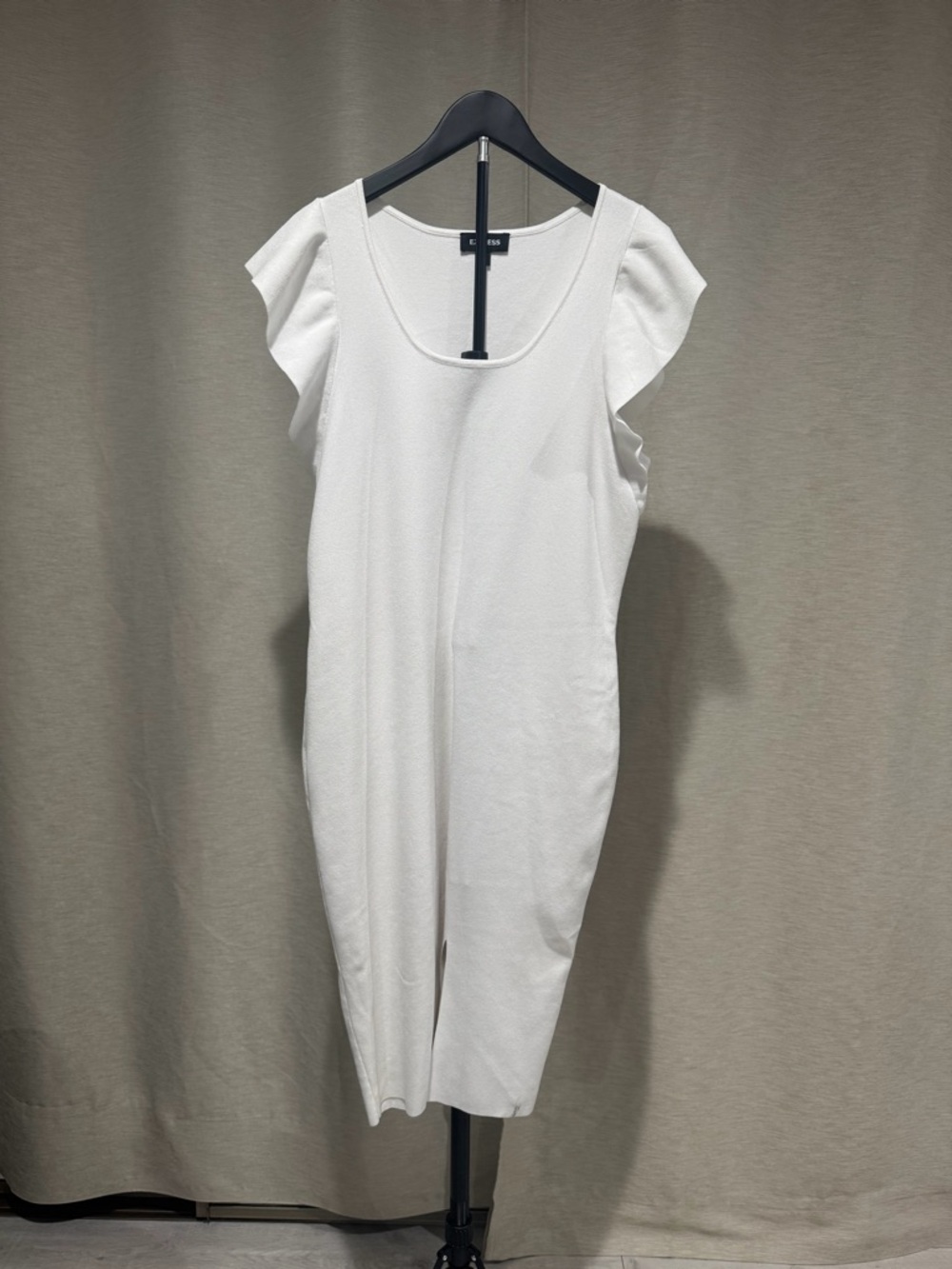 Express White Knit Scoop Neck Dress